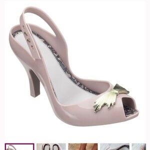 MELISSA SHOES JASON WU LADY DRAGON HIGH HEELS 10 LILAC GRAY GREY GOLD